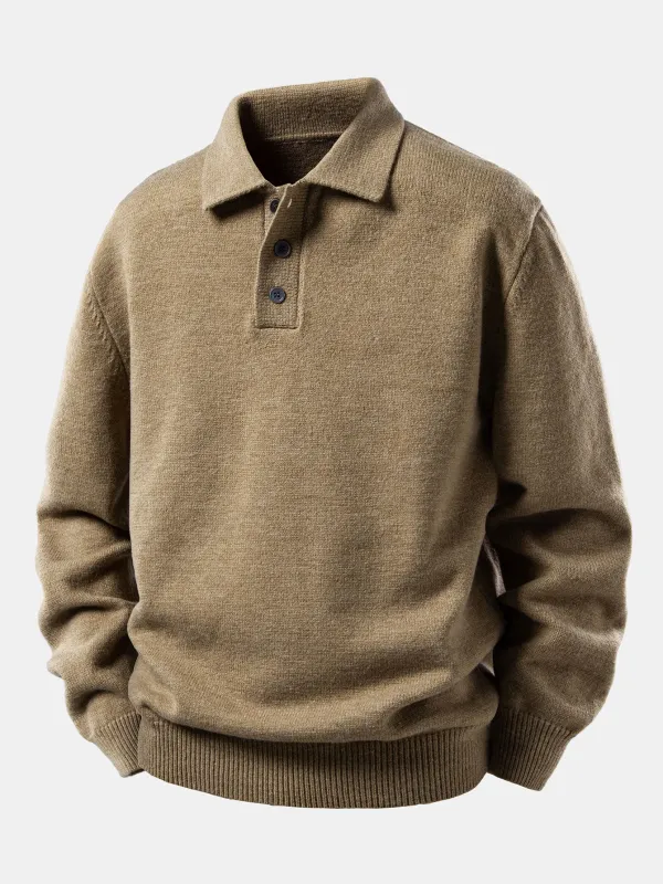 Polo Collar Pullover Sweater sold by Hoooyi