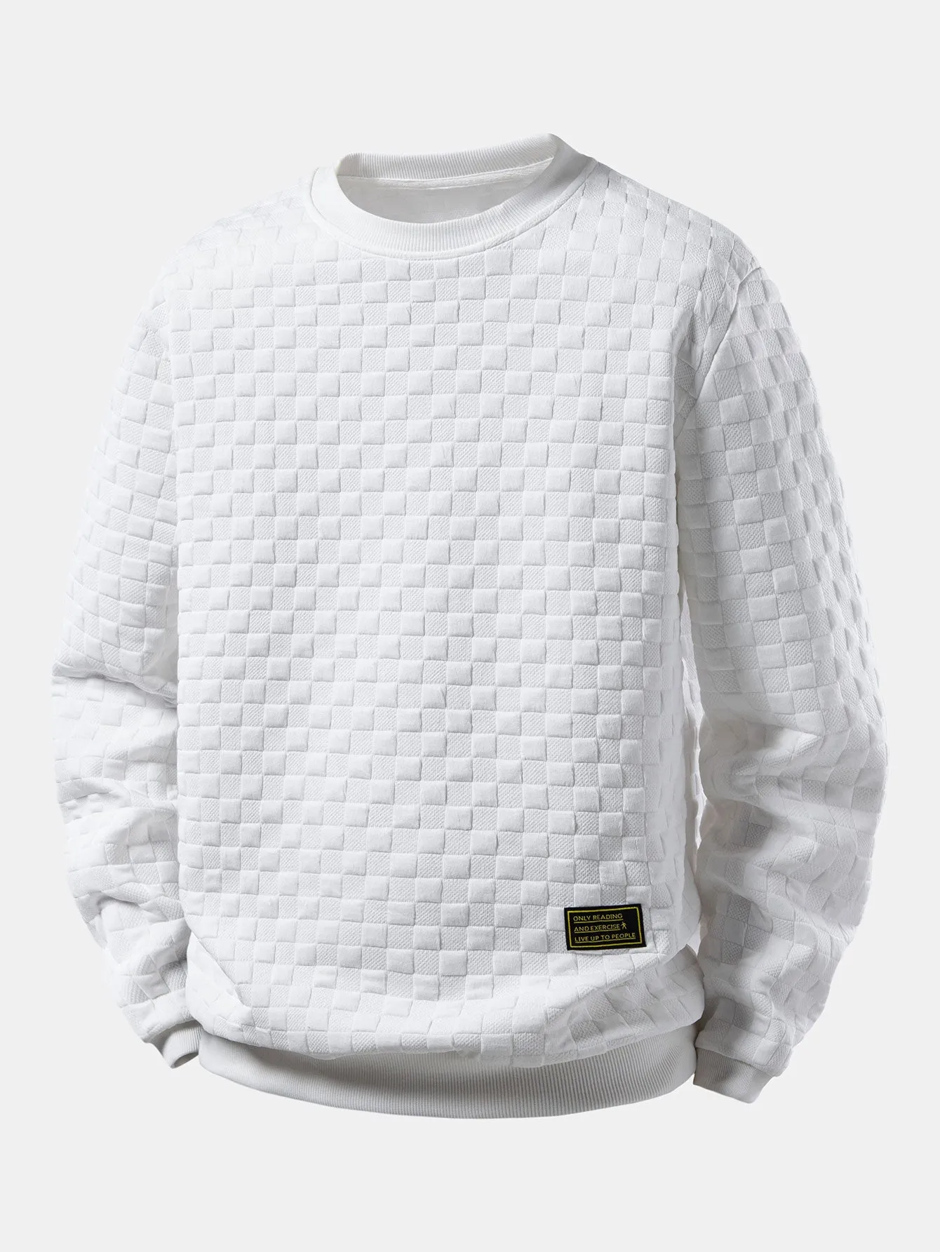 Checkerboard Jacquard Sweatshirt sold by Hoooyi