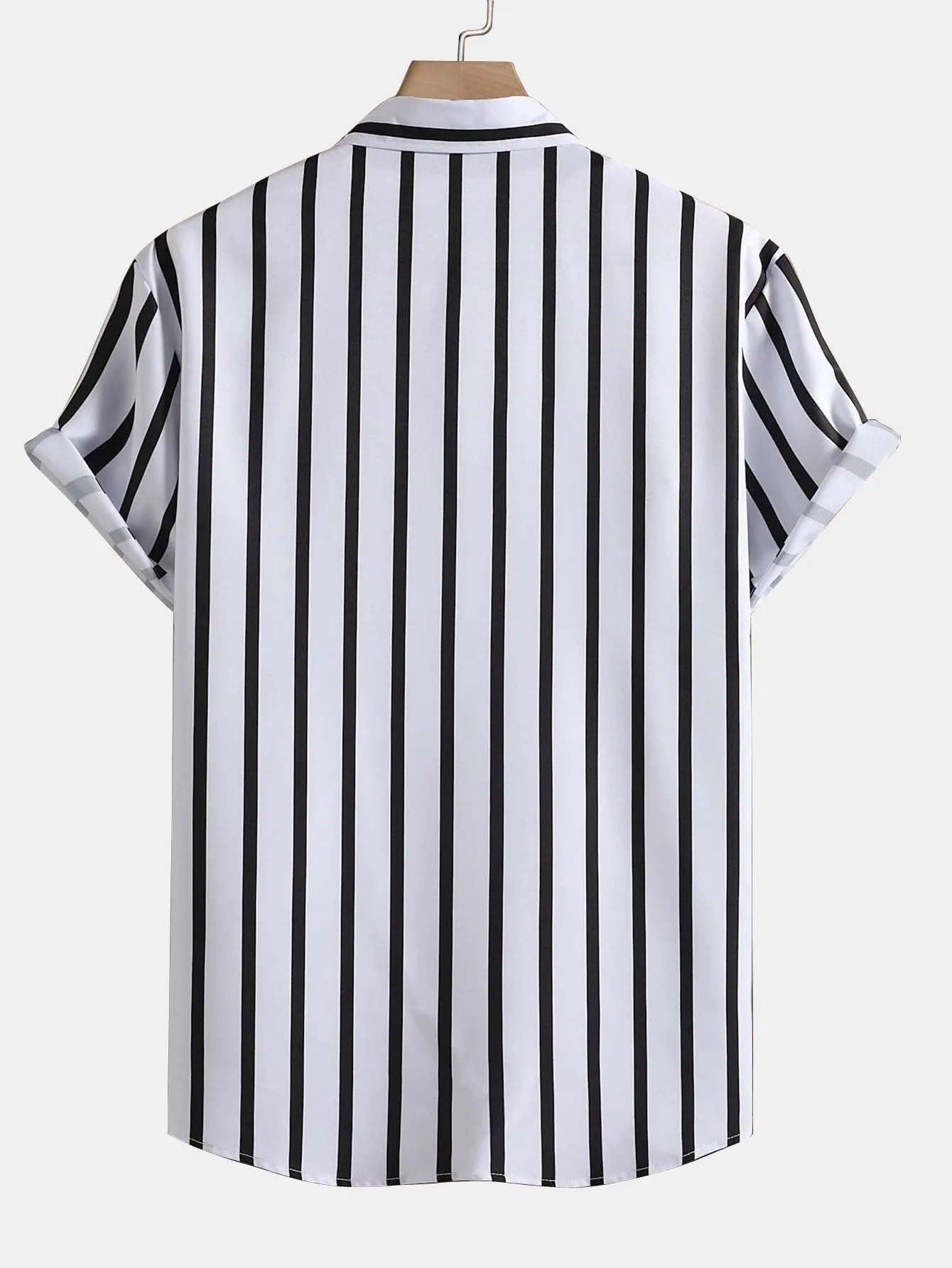 Stripe Print Button Up Shirt & Swim Shorts sold by Hoooyi product image thumbnail 3