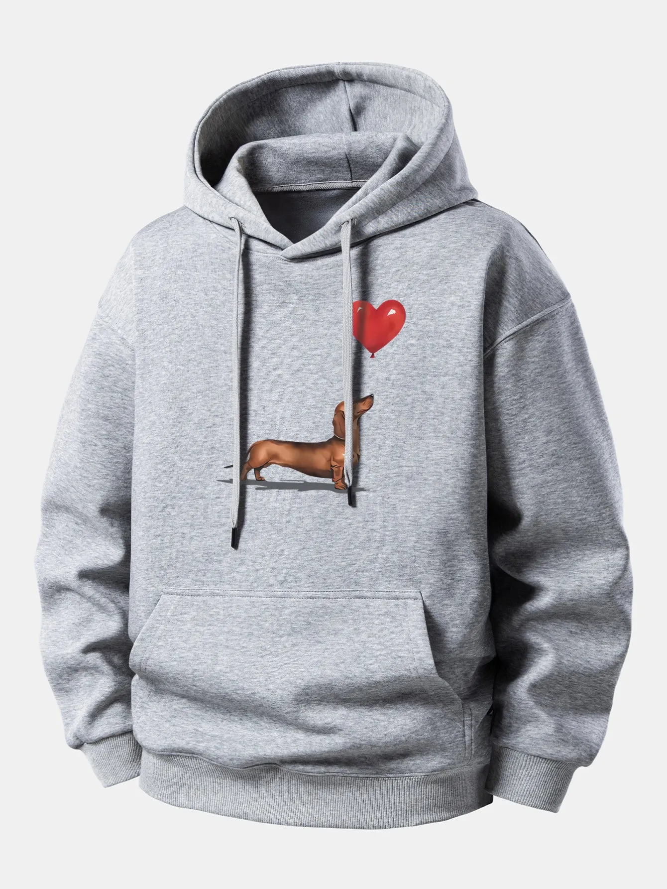 Heart-shaped Balloon Dachshund Print Relax Fit Hoodie sold by Hoooyi product image thumbnail 5