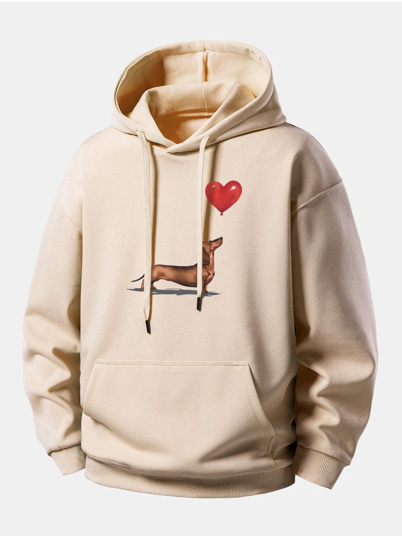 Heart-shaped Balloon Dachshund Print Relax Fit Hoodie sold by Hoooyi product image thumbnail 4