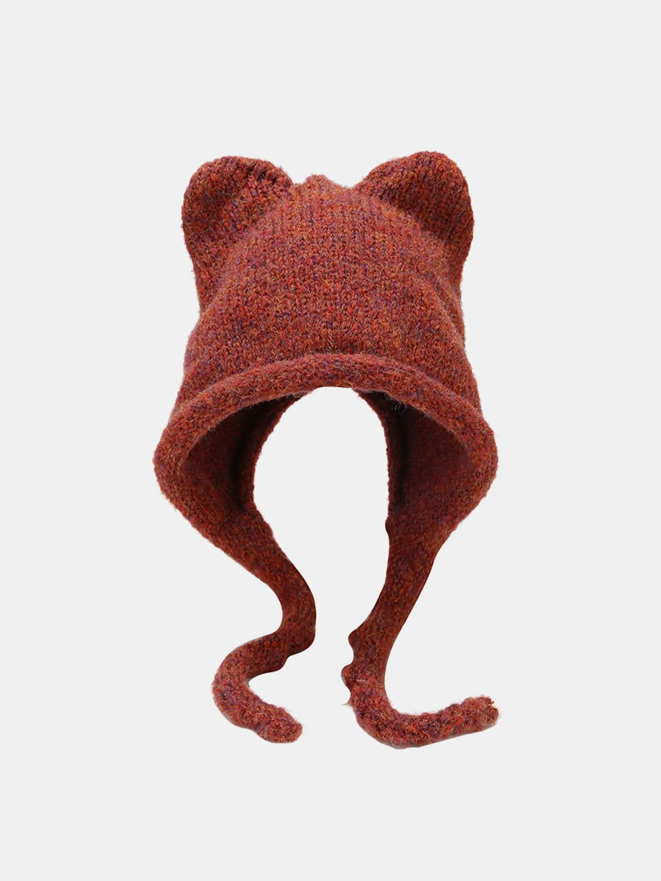 Cute Hat With Cat Ears And Braids For Winter Outdoor Warmth sold by Hoooyi product image thumbnail 2