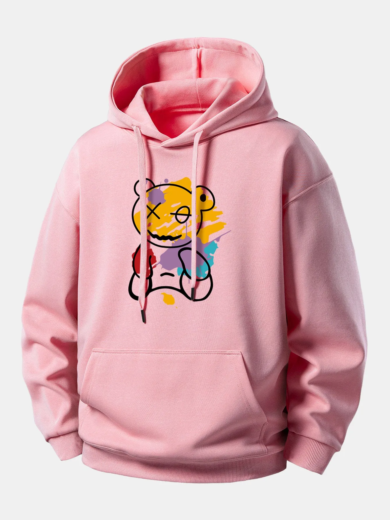 Graffiti Bear Print Relax Fit Hoodie sold by Hoooyi