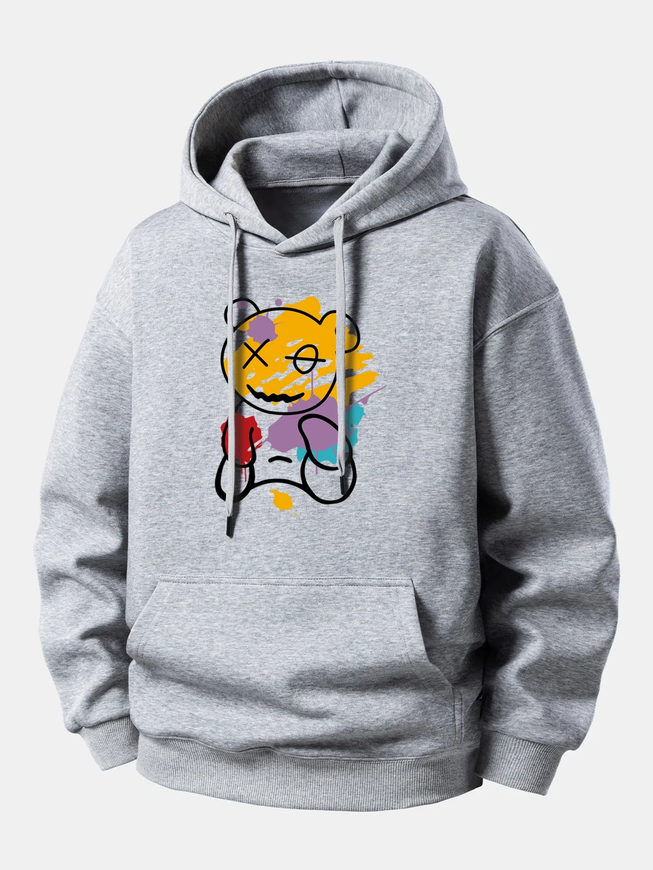Graffiti Bear Print Relax Fit Hoodie sold by Hoooyi product image thumbnail 5