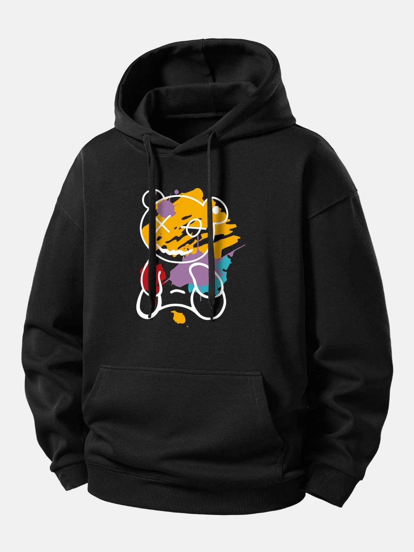 Graffiti Bear Print Relax Fit Hoodie sold by Hoooyi product image thumbnail 3