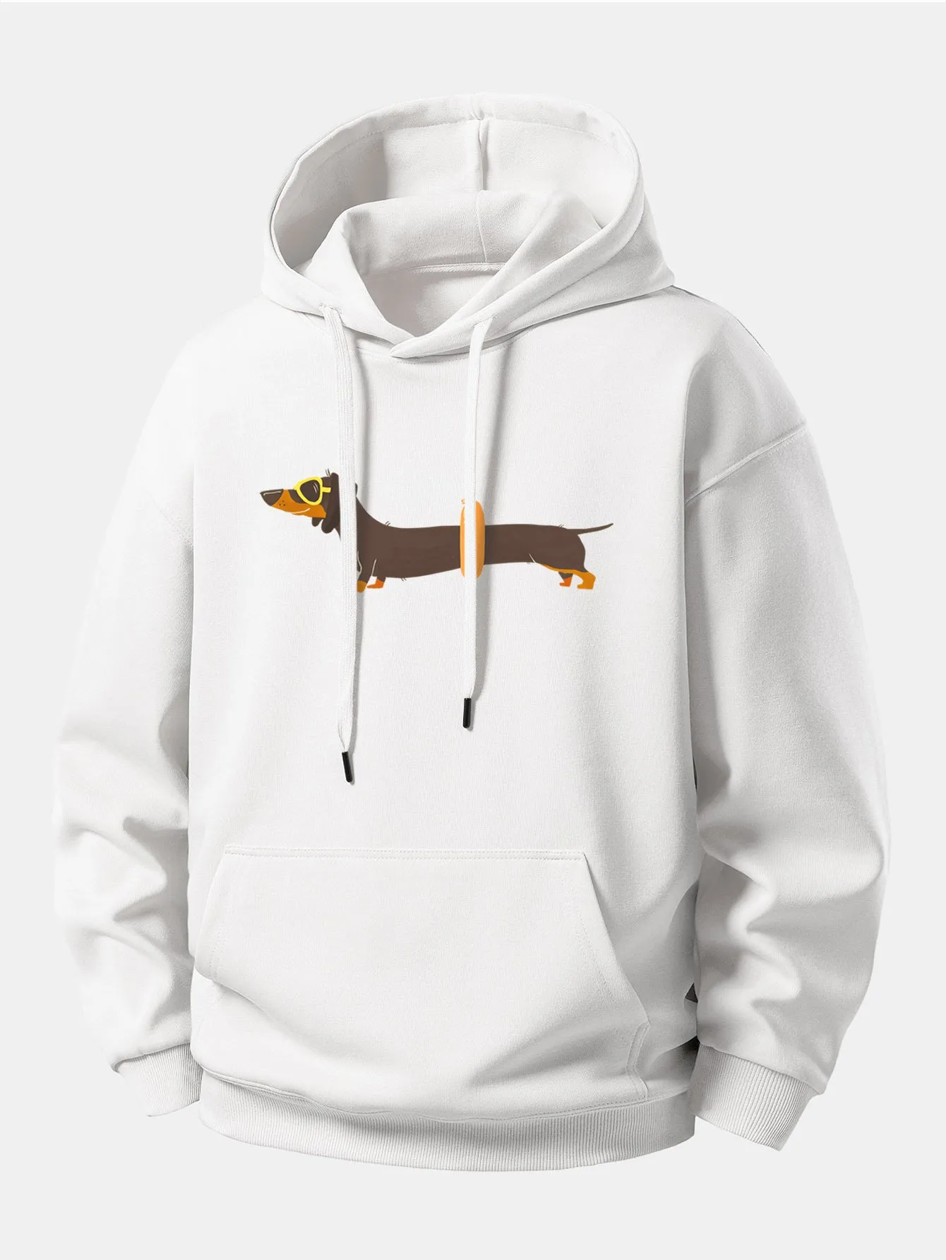 Dachshund With Swimming Ring Print Relax Fit Hoodie sold by Hoooyi product image thumbnail 4