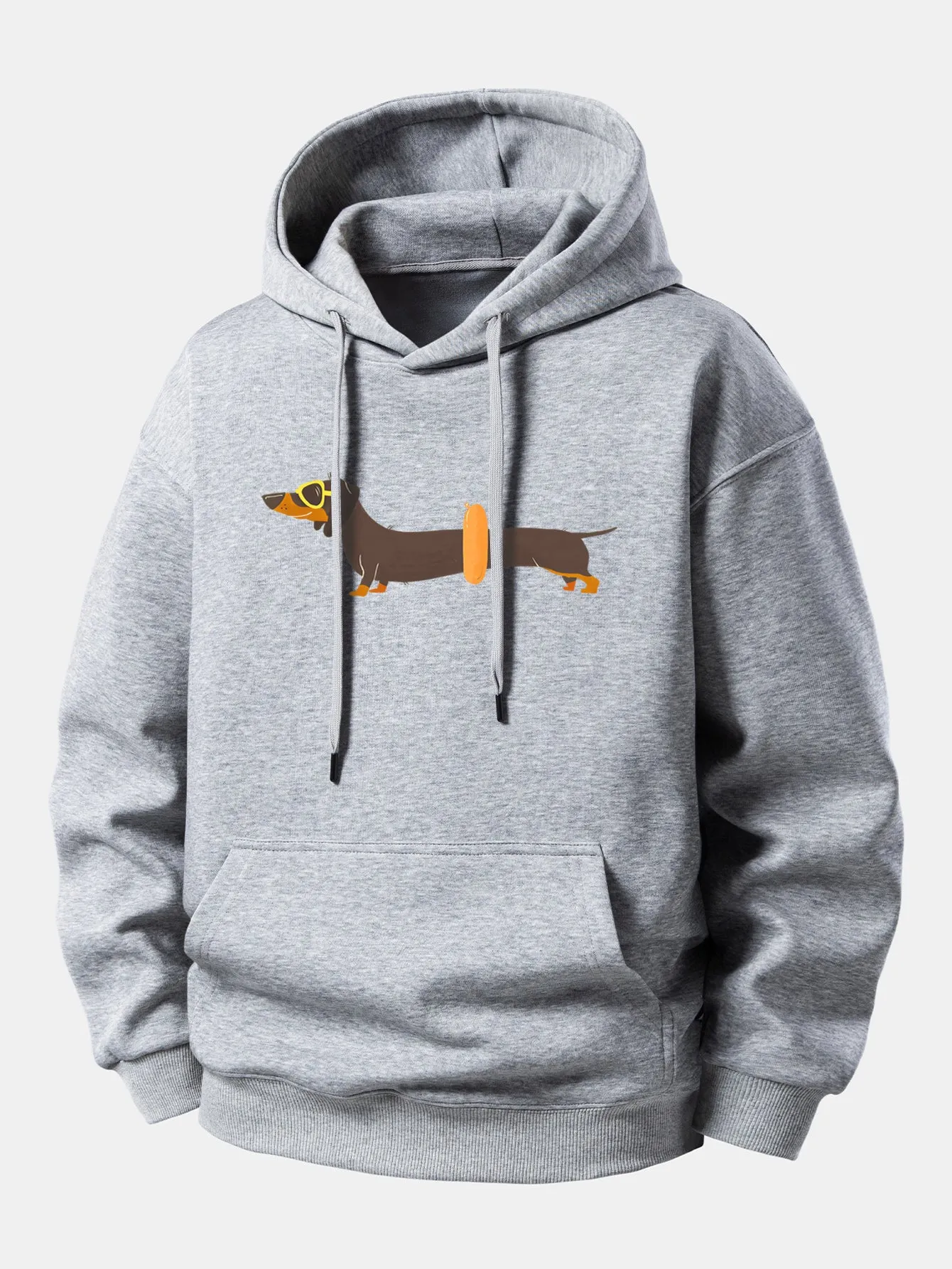 Dachshund With Swimming Ring Print Relax Fit Hoodie sold by Hoooyi product image thumbnail 2