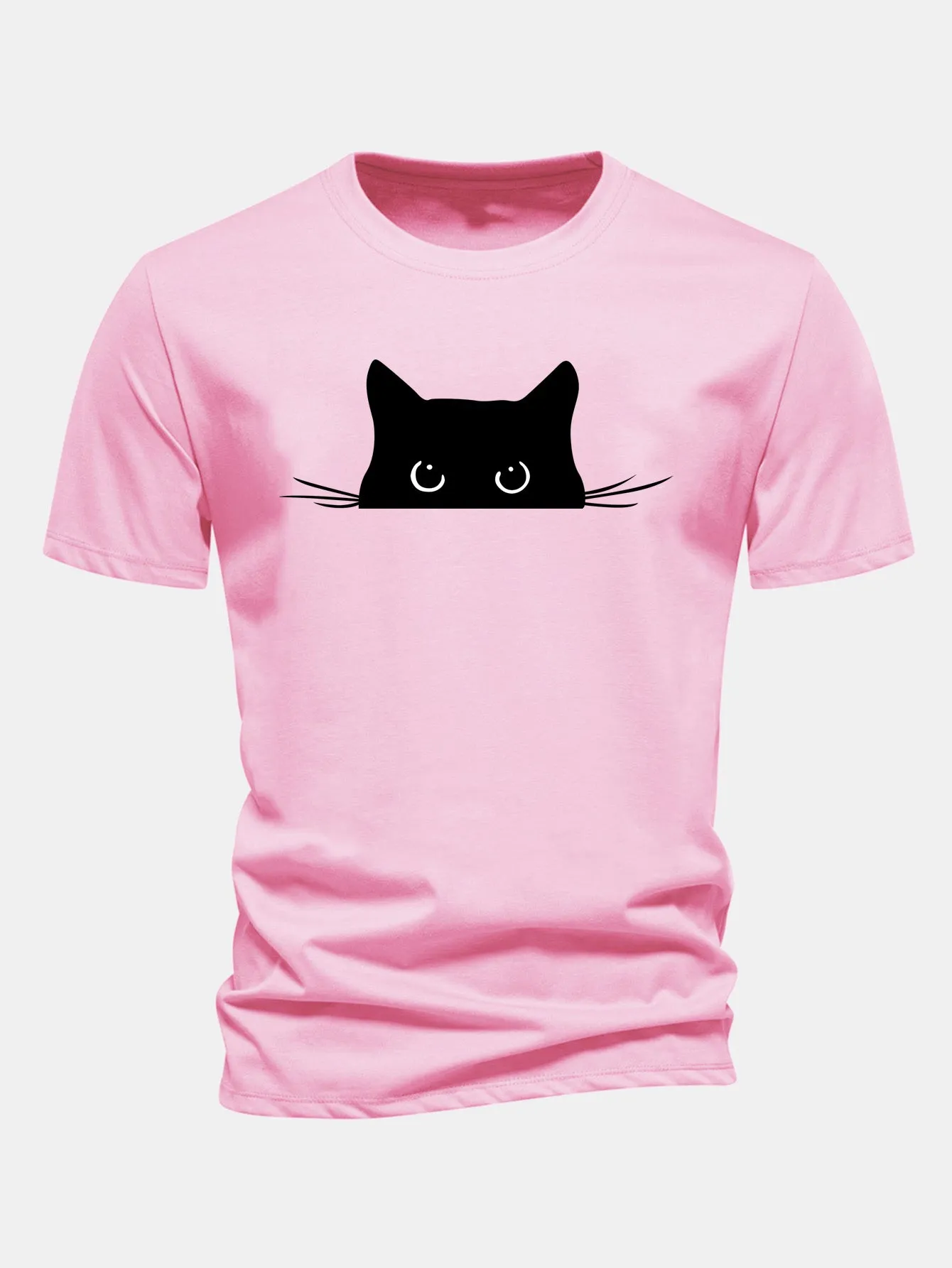 Regular Fit Black Cat Print Cotton T-Shirt sold by Hoooyi product image thumbnail 4