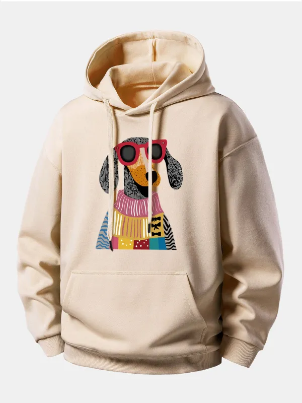 Colorful Sweater Dog Print Relax Fit Hoodie sold by Hoooyi