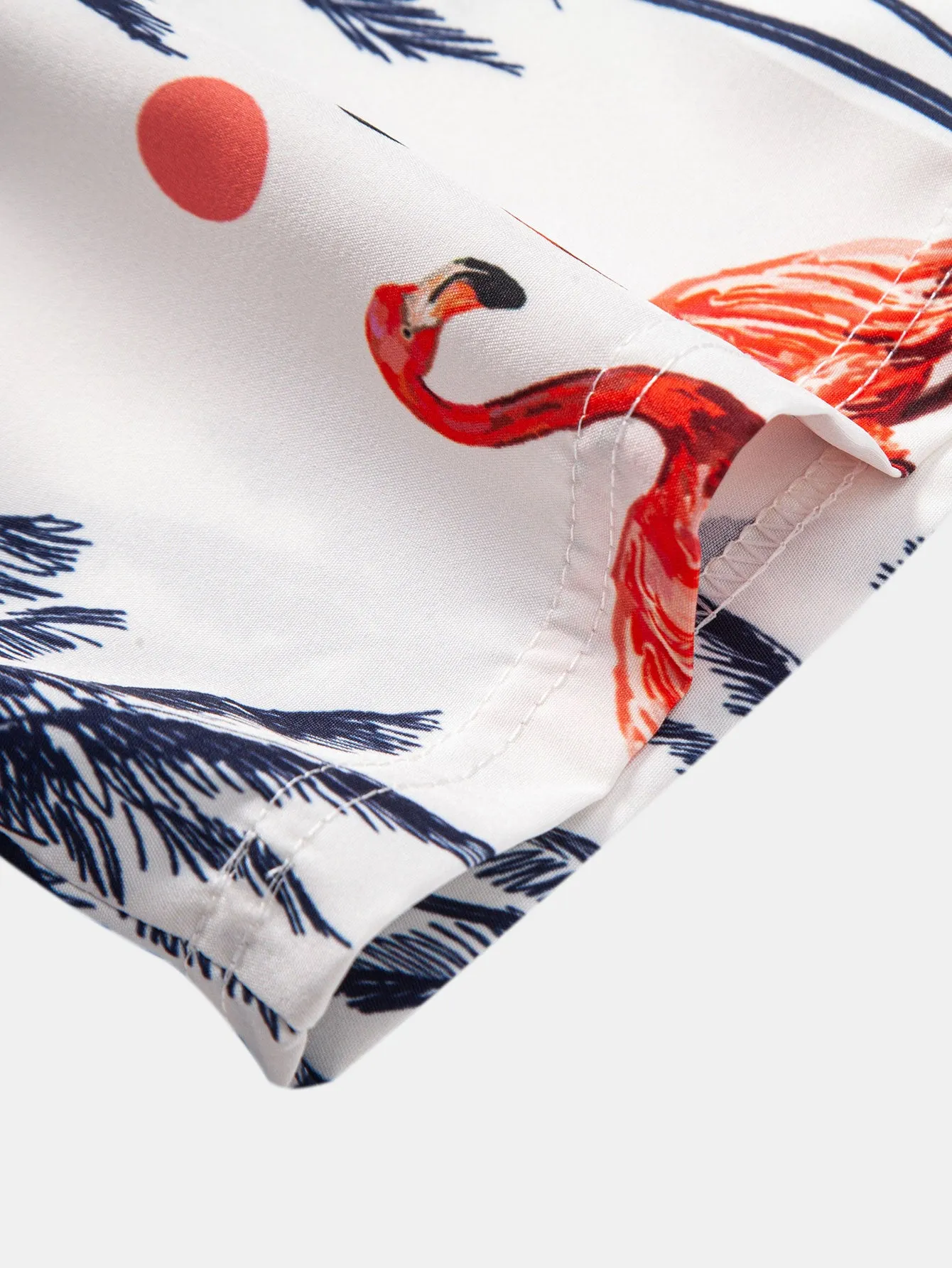 Palm Tree Flamingo Print Button Up Shirt sold by Hoooyi product image thumbnail 5