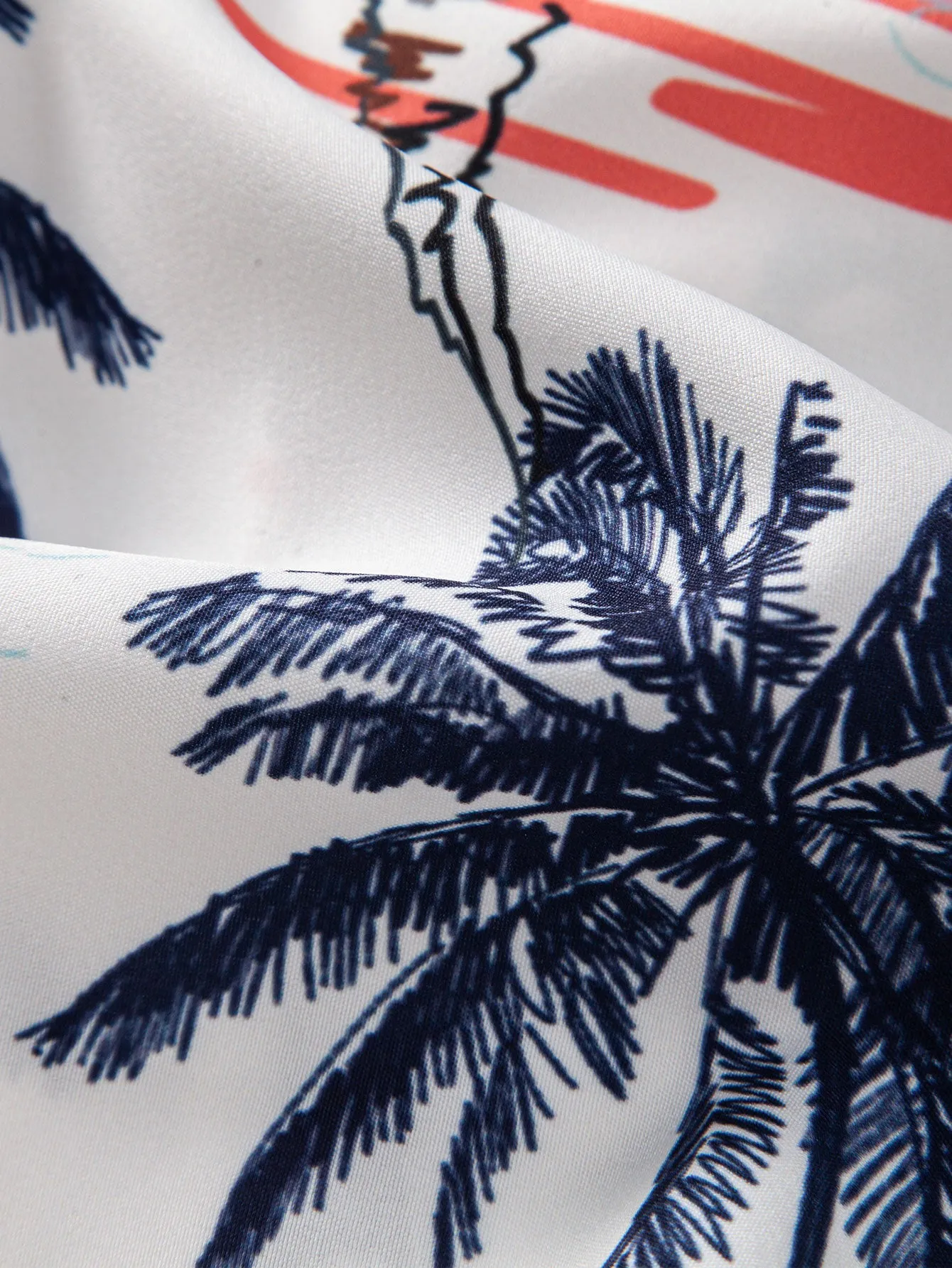 Palm Tree Flamingo Print Button Up Shirt sold by Hoooyi product image thumbnail 4
