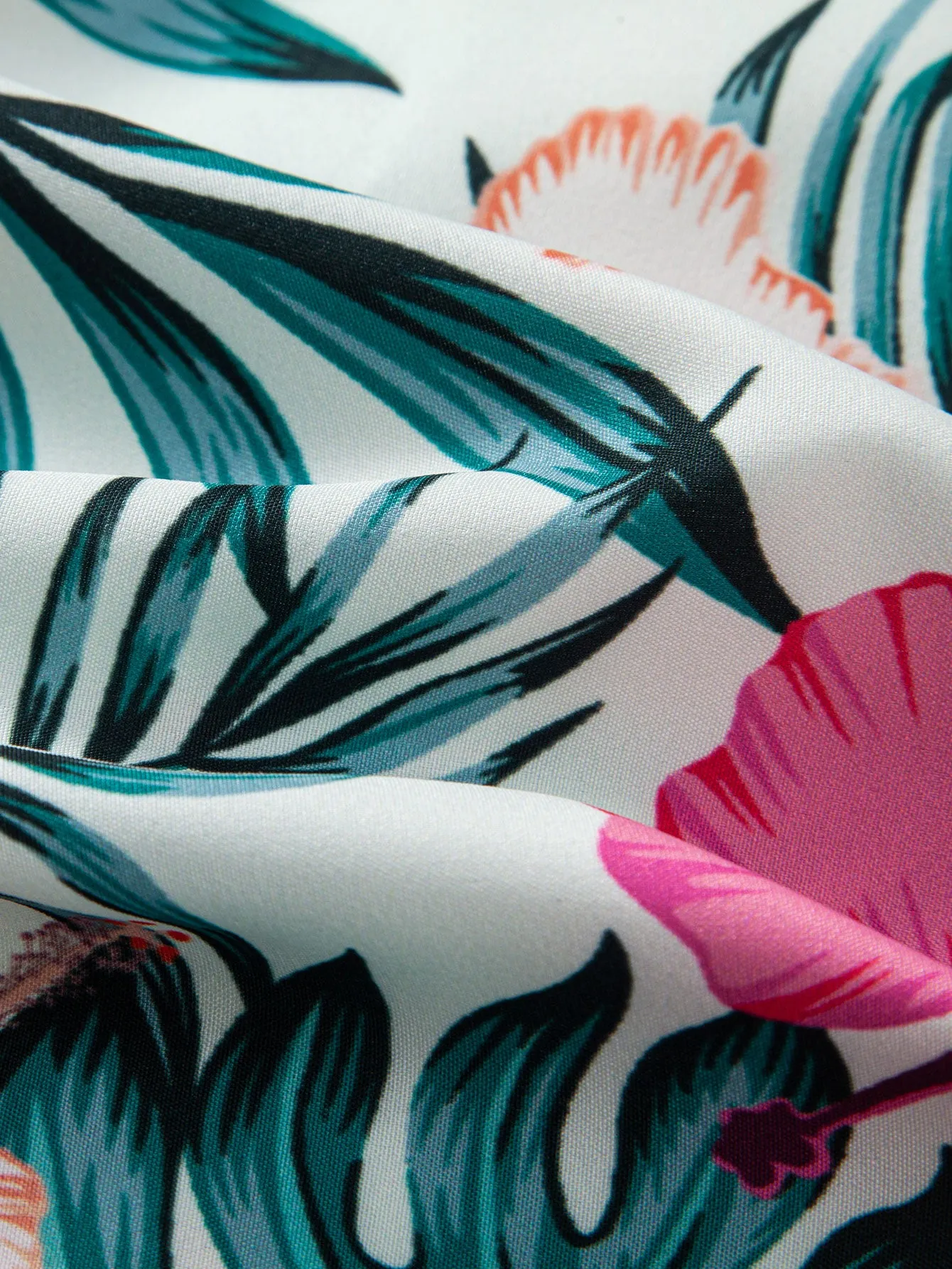 Tropical Flowers Print Button Up Shirt sold by Hoooyi product image thumbnail 5