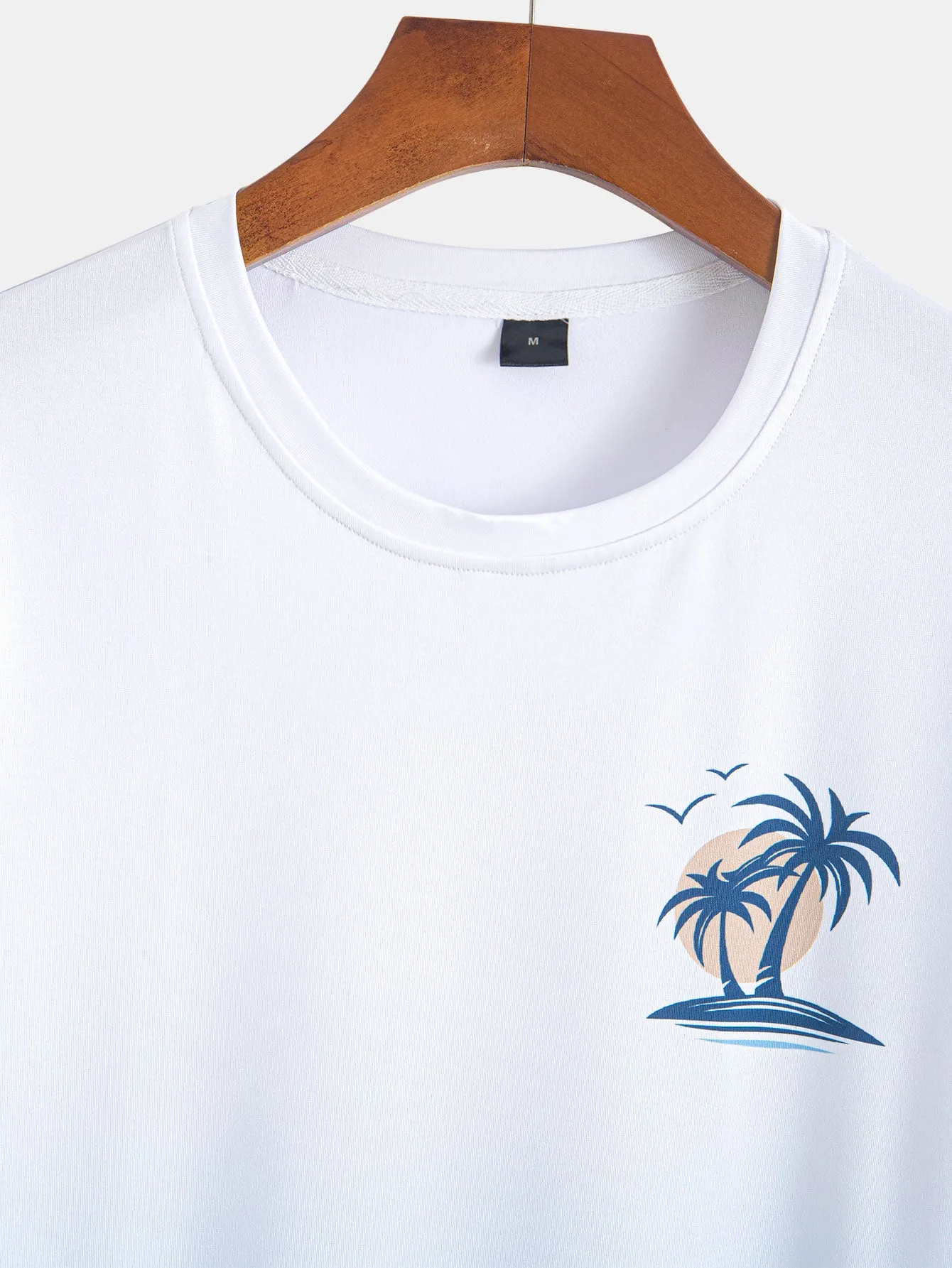 Gradient Palm Tree Print T-Shirt sold by Hoooyi product image thumbnail 3