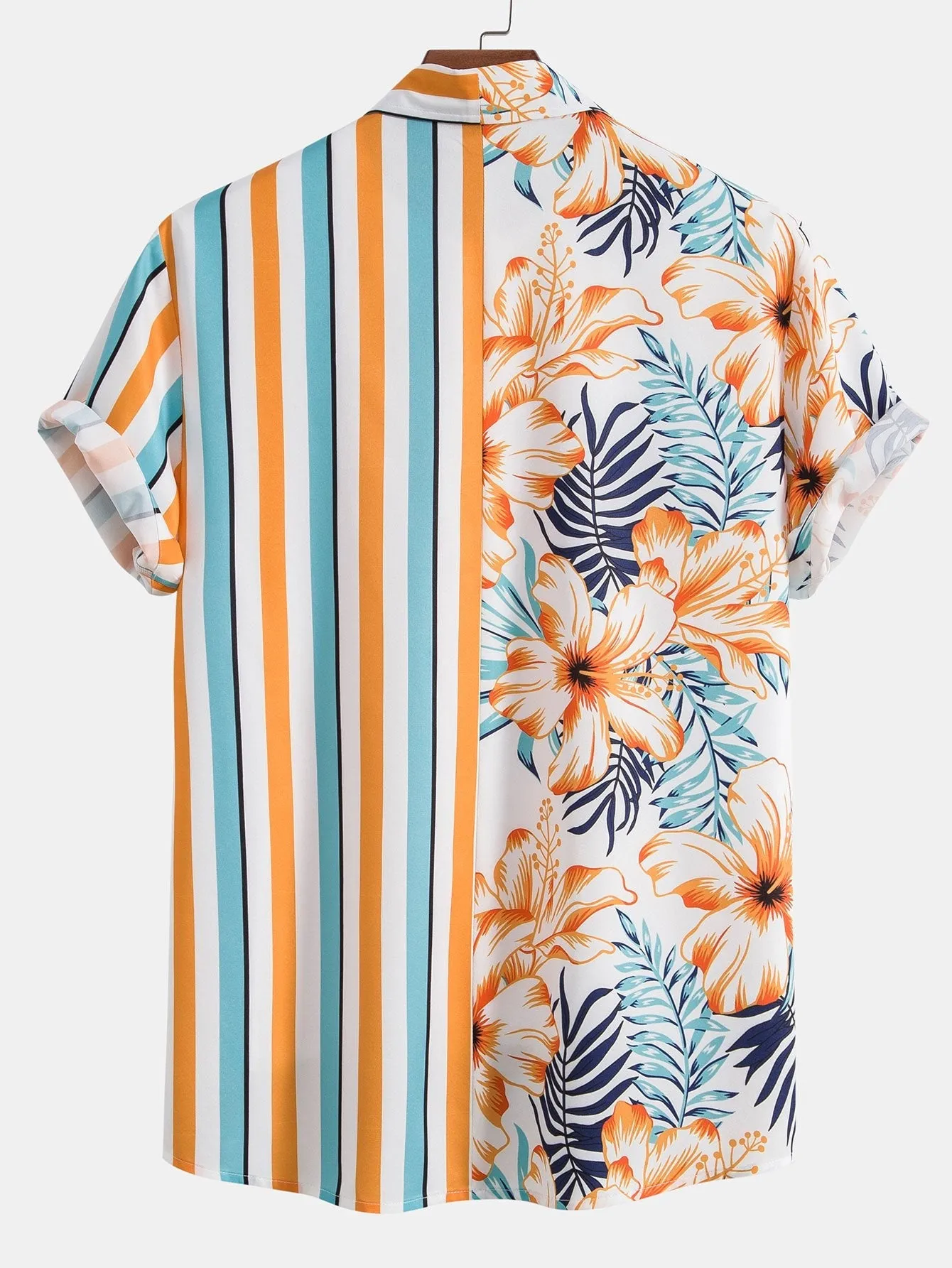 Tropical Stripe Panel Shirt & Swim Shorts sold by Hoooyi product image thumbnail 4