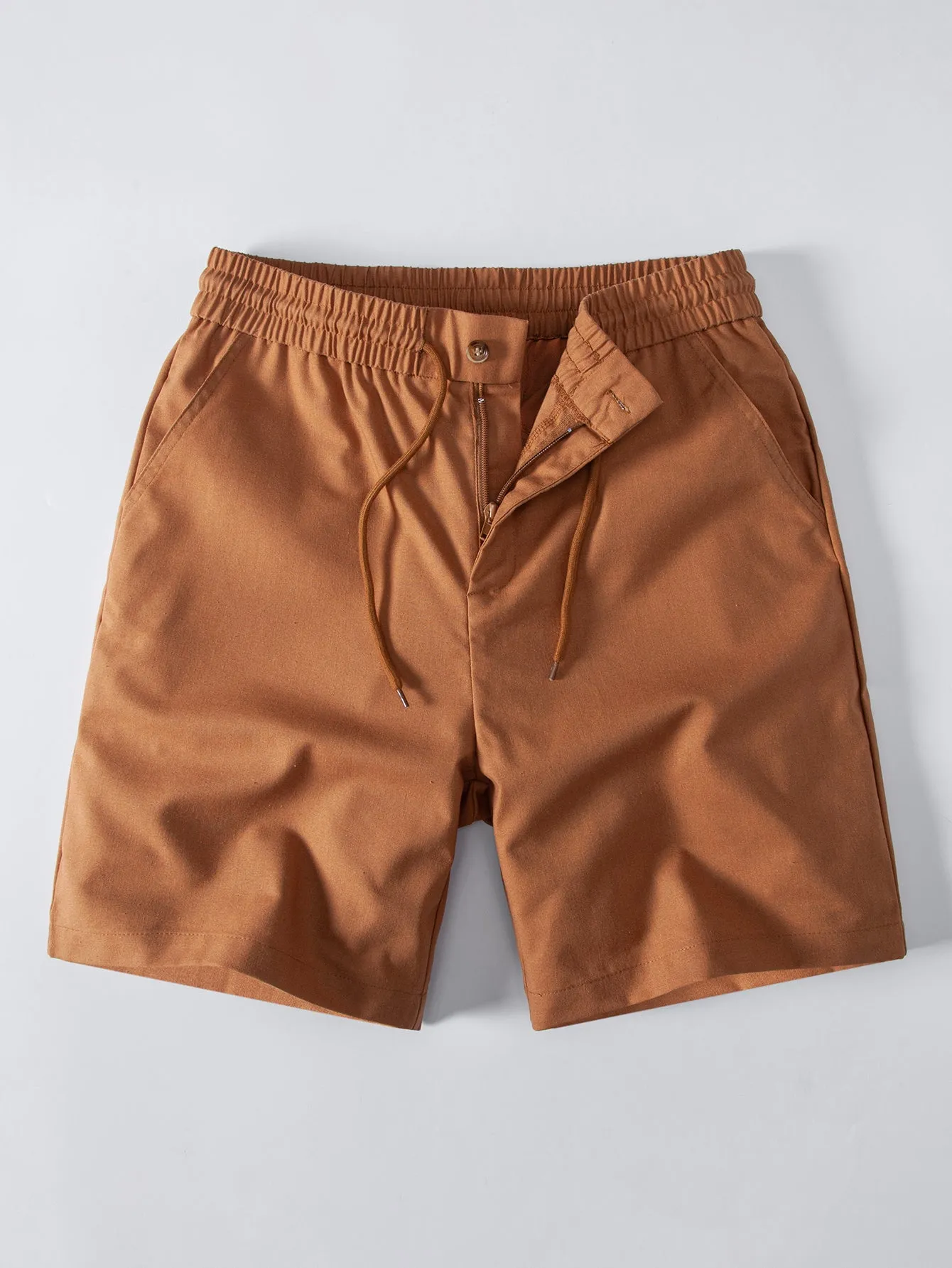 Linen Drawstring Shorts sold by Hoooyi