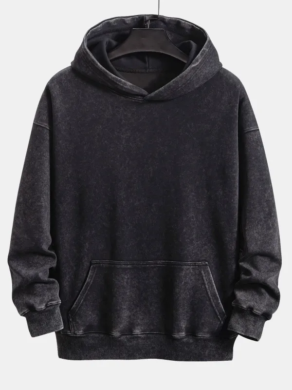 Relax Fit Washed Distressed Hoodie made by Hoooyi