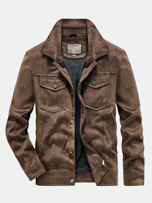 Faux Suede Jacket made by Hoooyi