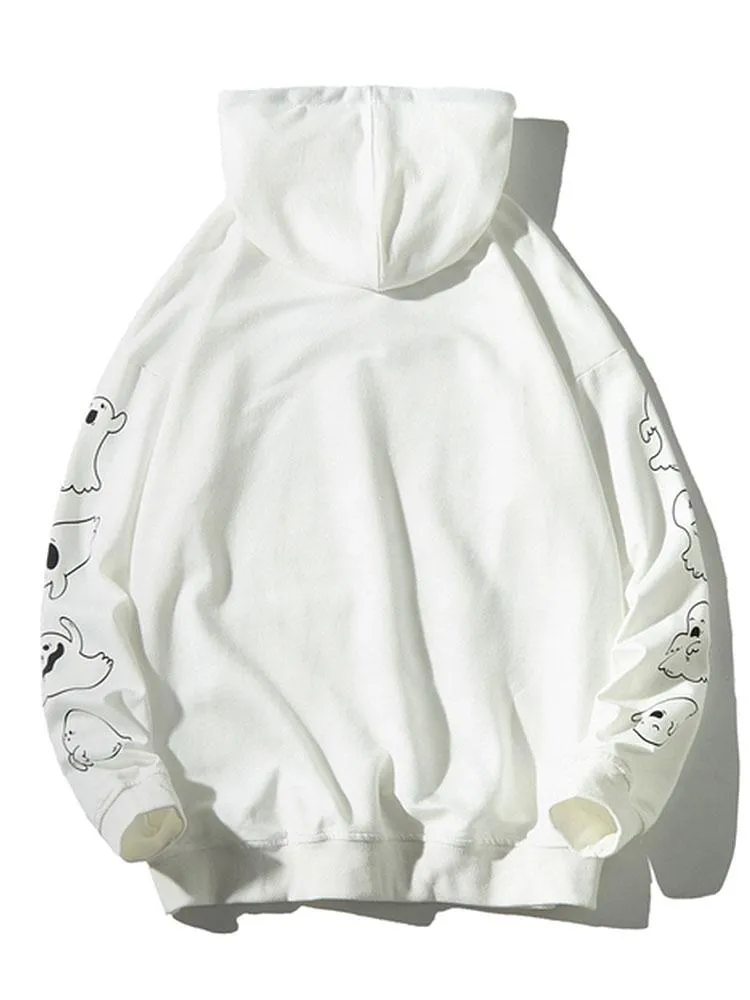 Relax Fit Ghost Print Hoodie sold by Hoooyi product image thumbnail 2