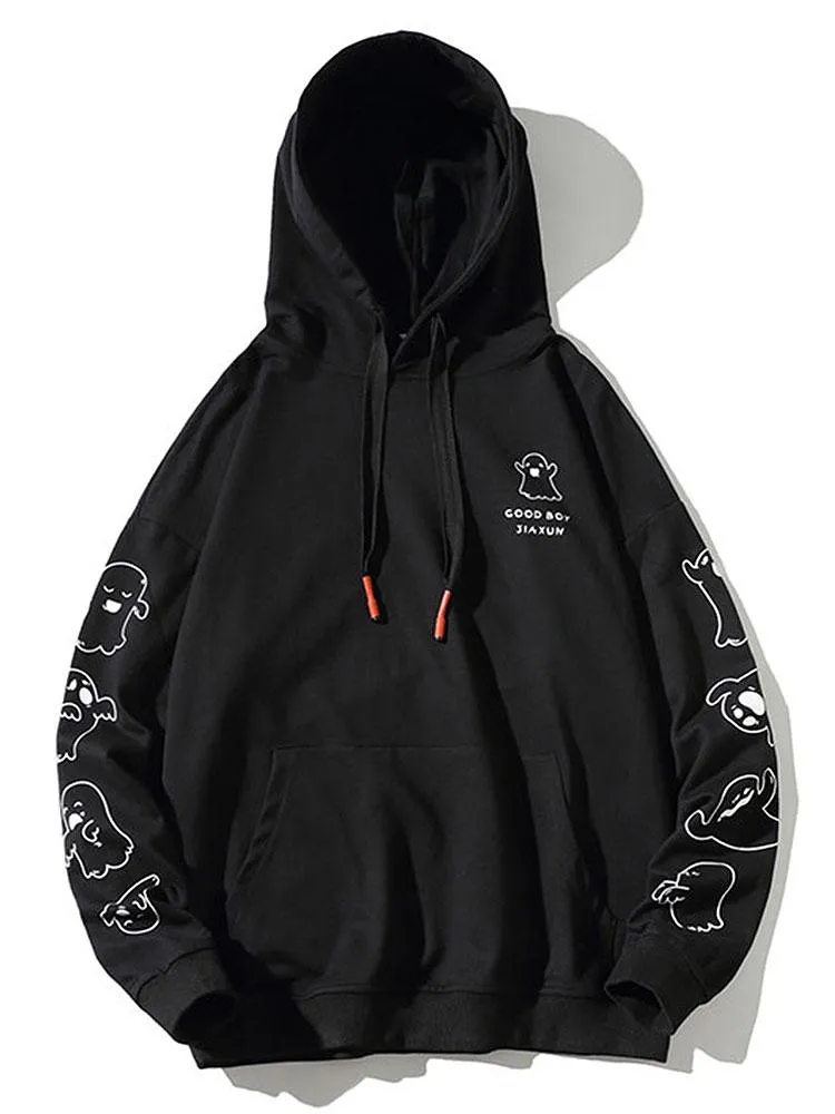 Relax Fit Ghost Print Hoodie sold by Hoooyi product image thumbnail 3