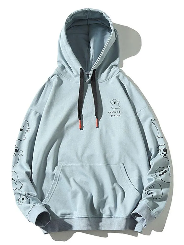 Relax Fit Ghost Print Hoodie sold by Hoooyi product image thumbnail 5