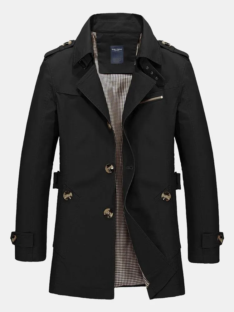 Long Line Chino Coat sold by Hoooyi product image thumbnail 3
