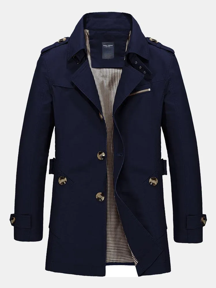Long Line Chino Coat sold by Hoooyi product image thumbnail 4