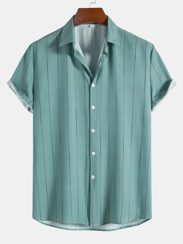 Striped Button Up Shirt sold by Hoooyi