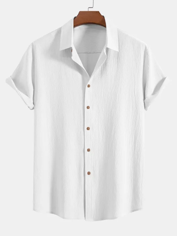 Crinkled Textured Shirt made by Hoooyi