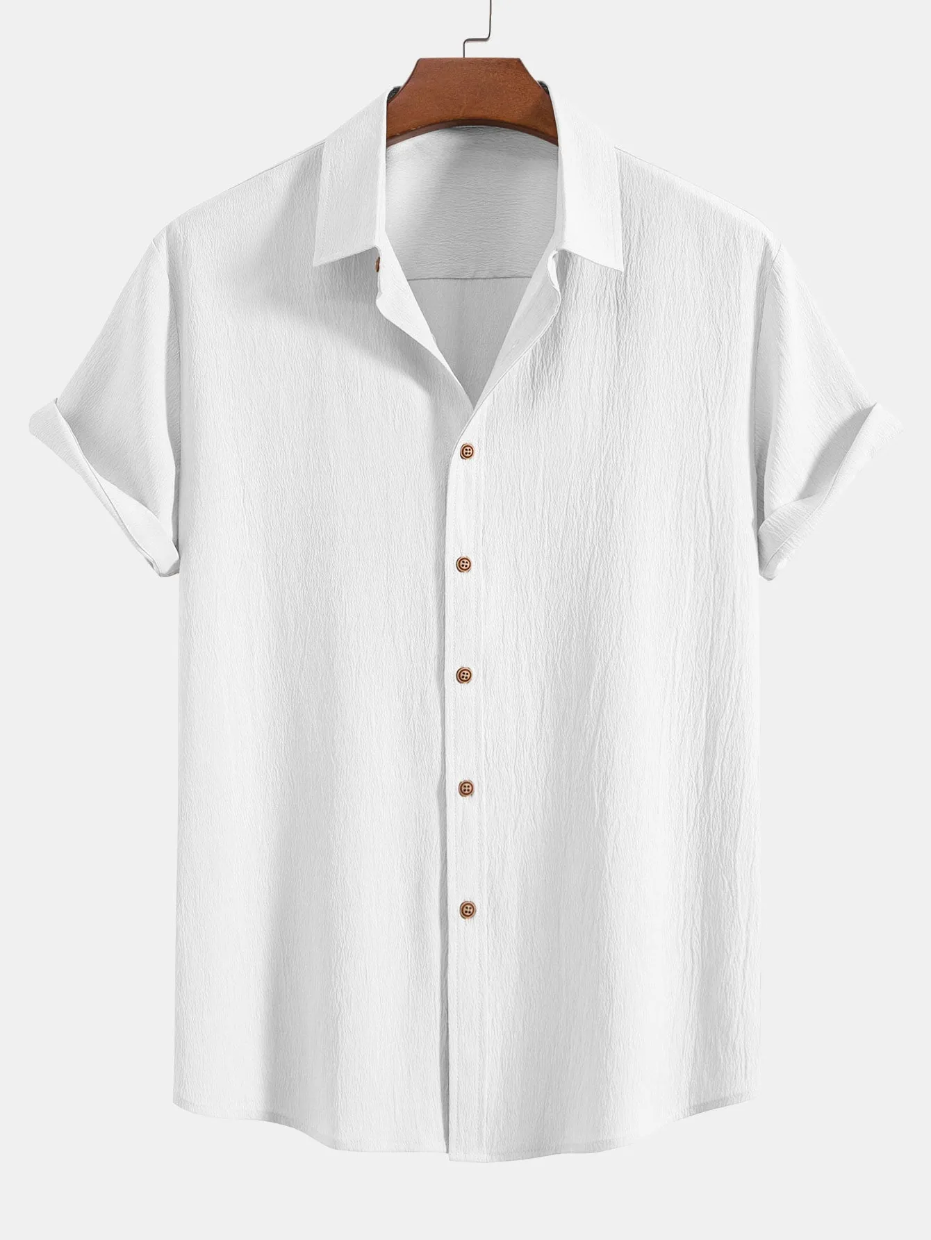 Crinkled Textured Shirt sold by Hoooyi