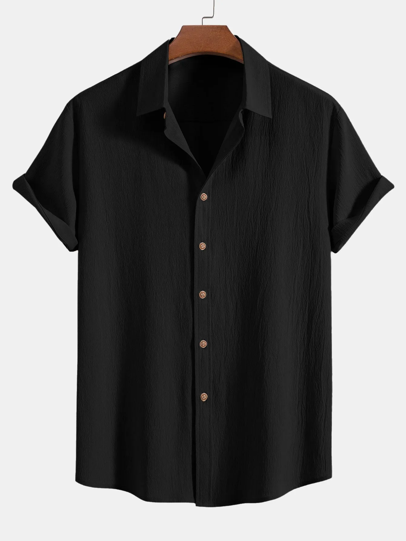 Crinkled Textured Shirt sold by Hoooyi product image thumbnail 3