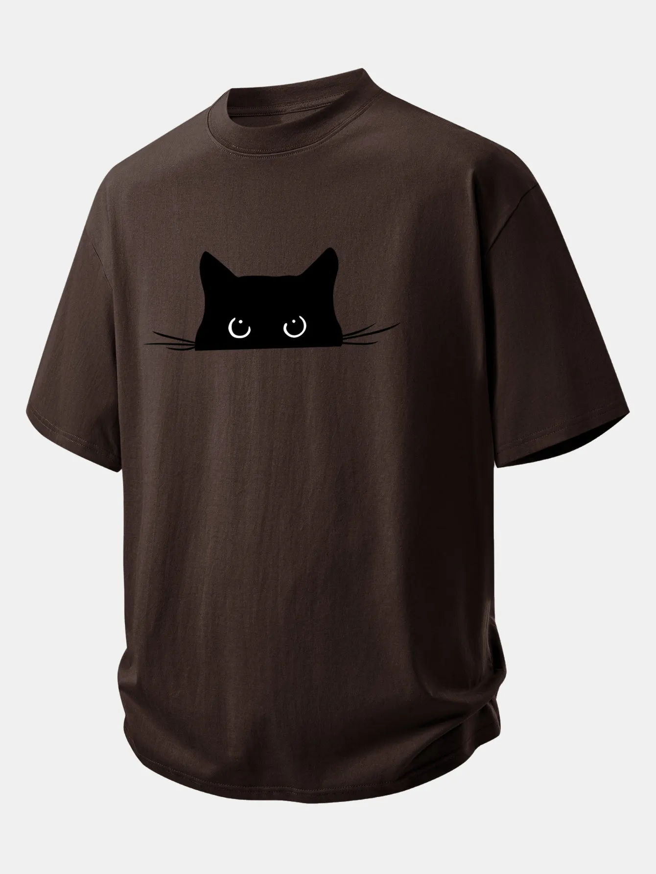 Relax Fit Black Cat Print Cotton T-Shirt sold by Hoooyi product image thumbnail 2