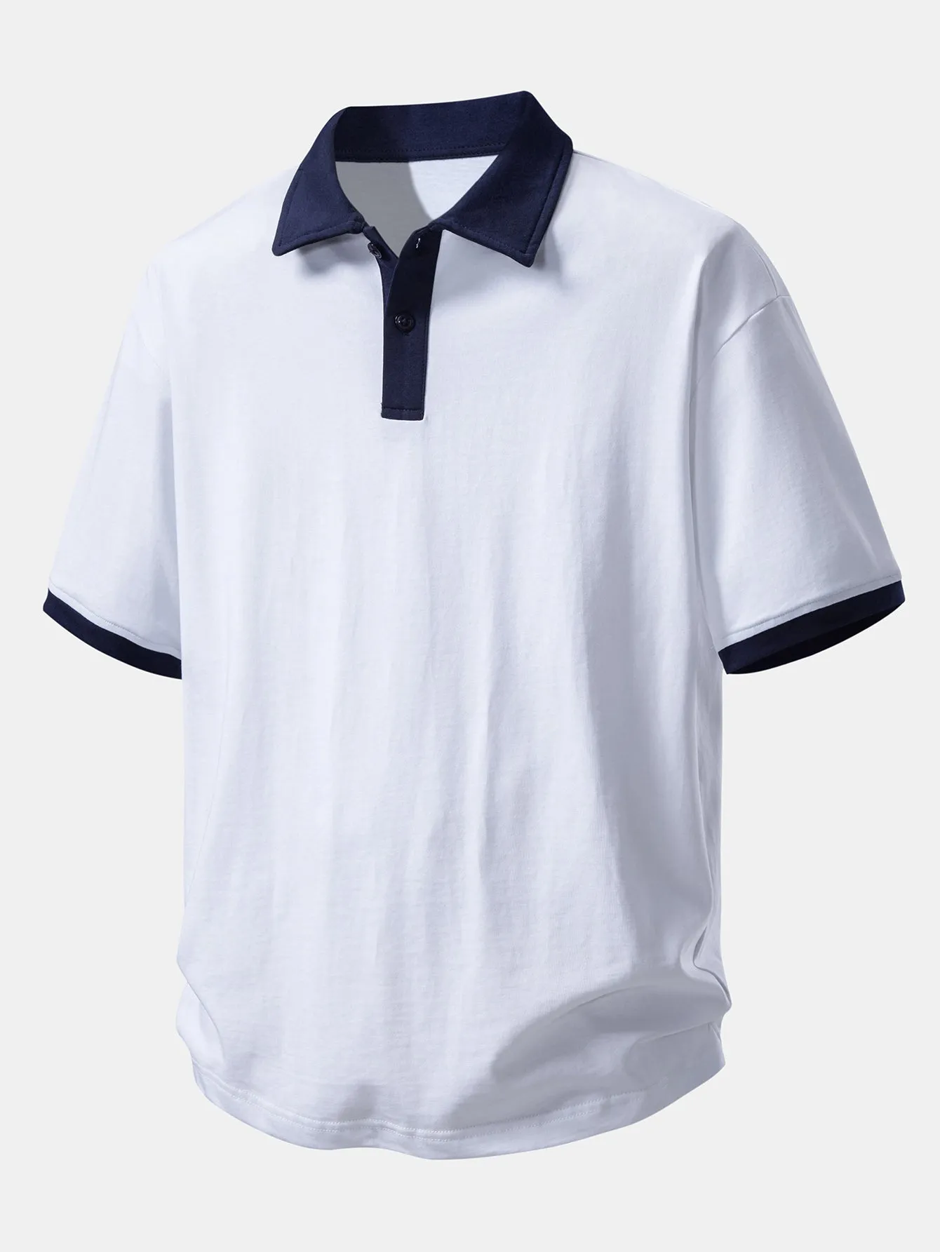 Relax Fit Contrast Cotton Polo & Cotton Drawstring 7" Shorts sold by Hoooyi product image thumbnail 5