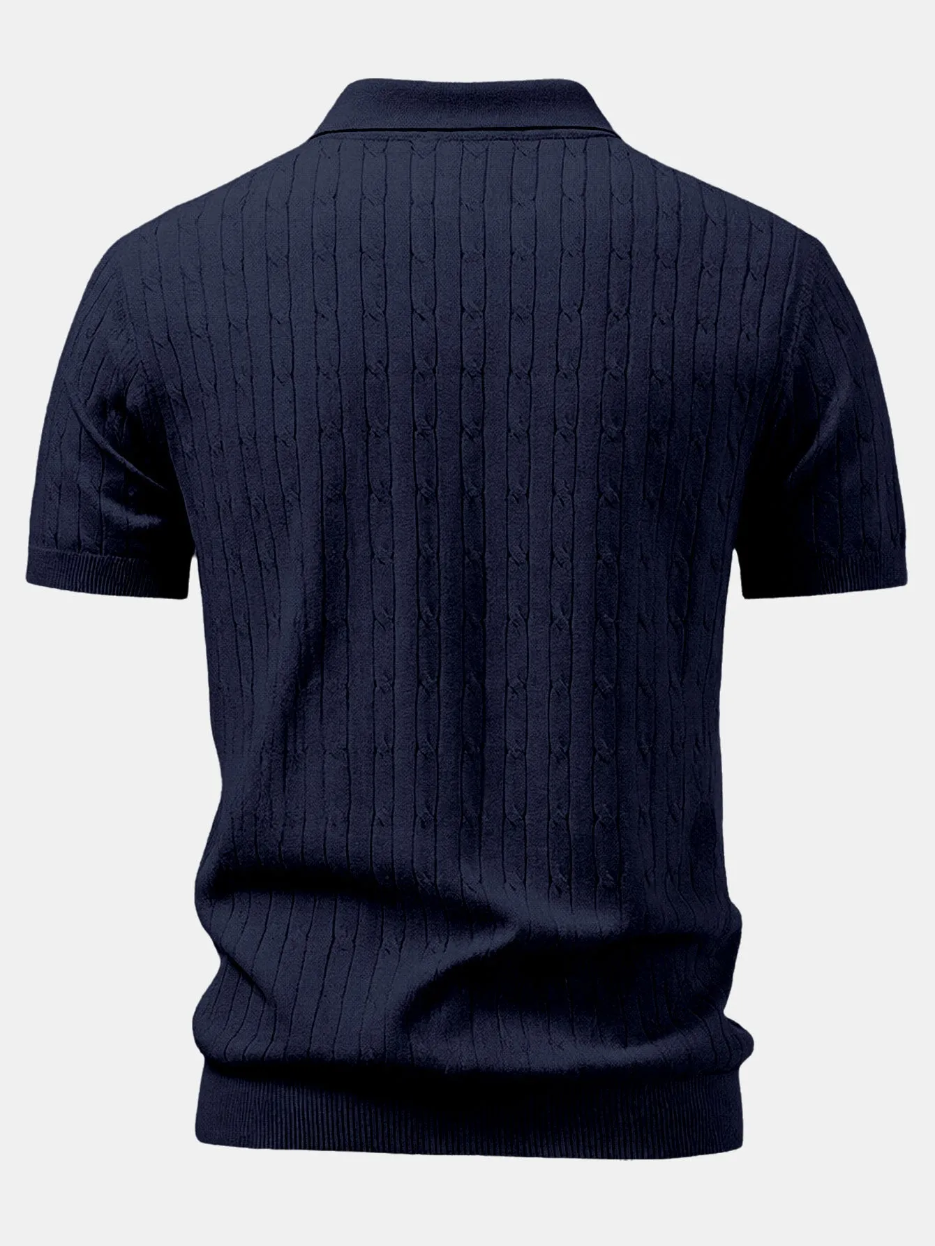 Twisted Jacquard Zipper Knit Polo sold by Hoooyi product image thumbnail 2