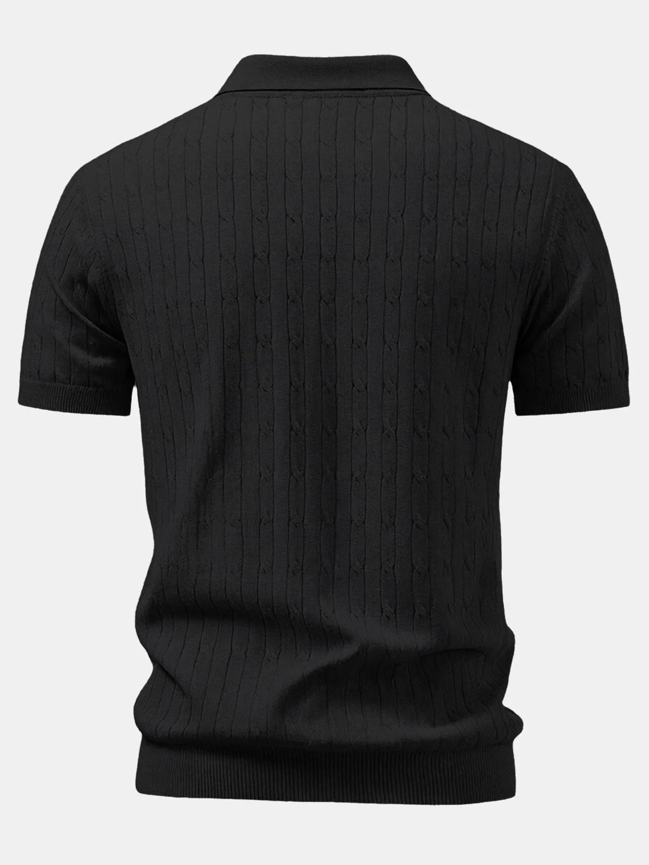 Twisted Jacquard Zipper Knit Polo sold by Hoooyi product image thumbnail 4