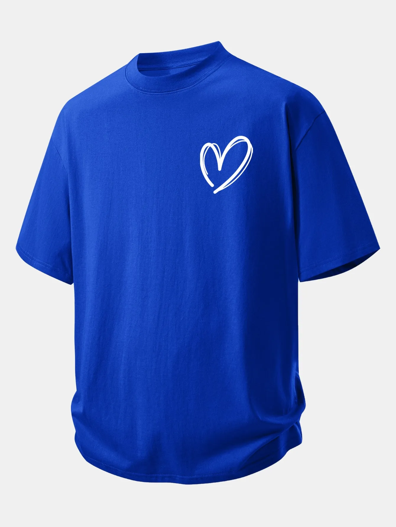 Relax Fit Heart Print Cotton T-Shirt sold by Hoooyi product image thumbnail 5