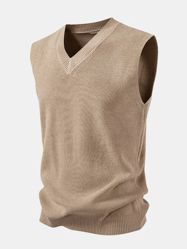 V-Neck Knit Vest made by Hoooyi
