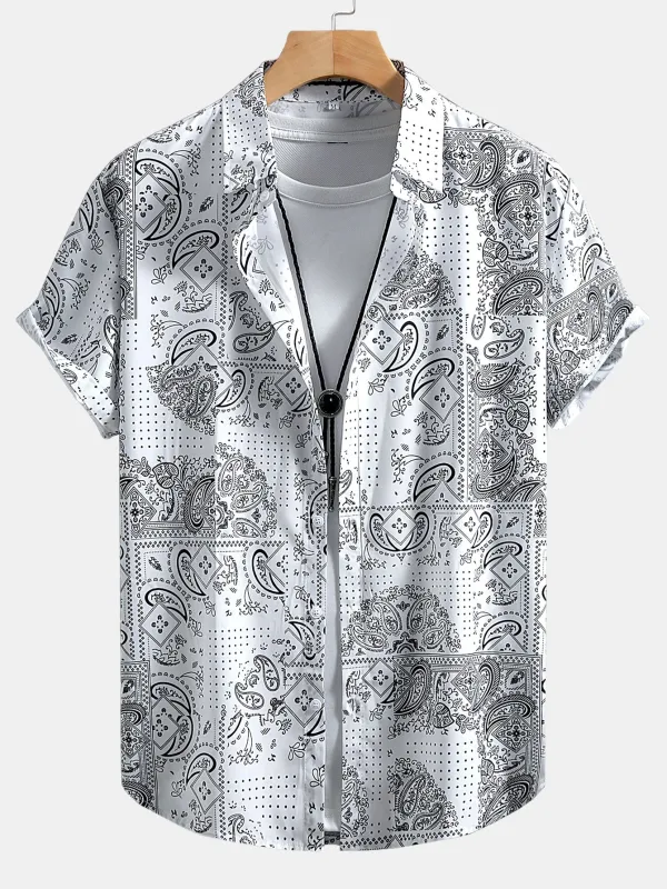Paisley Button Up Shirt made by Hoooyi