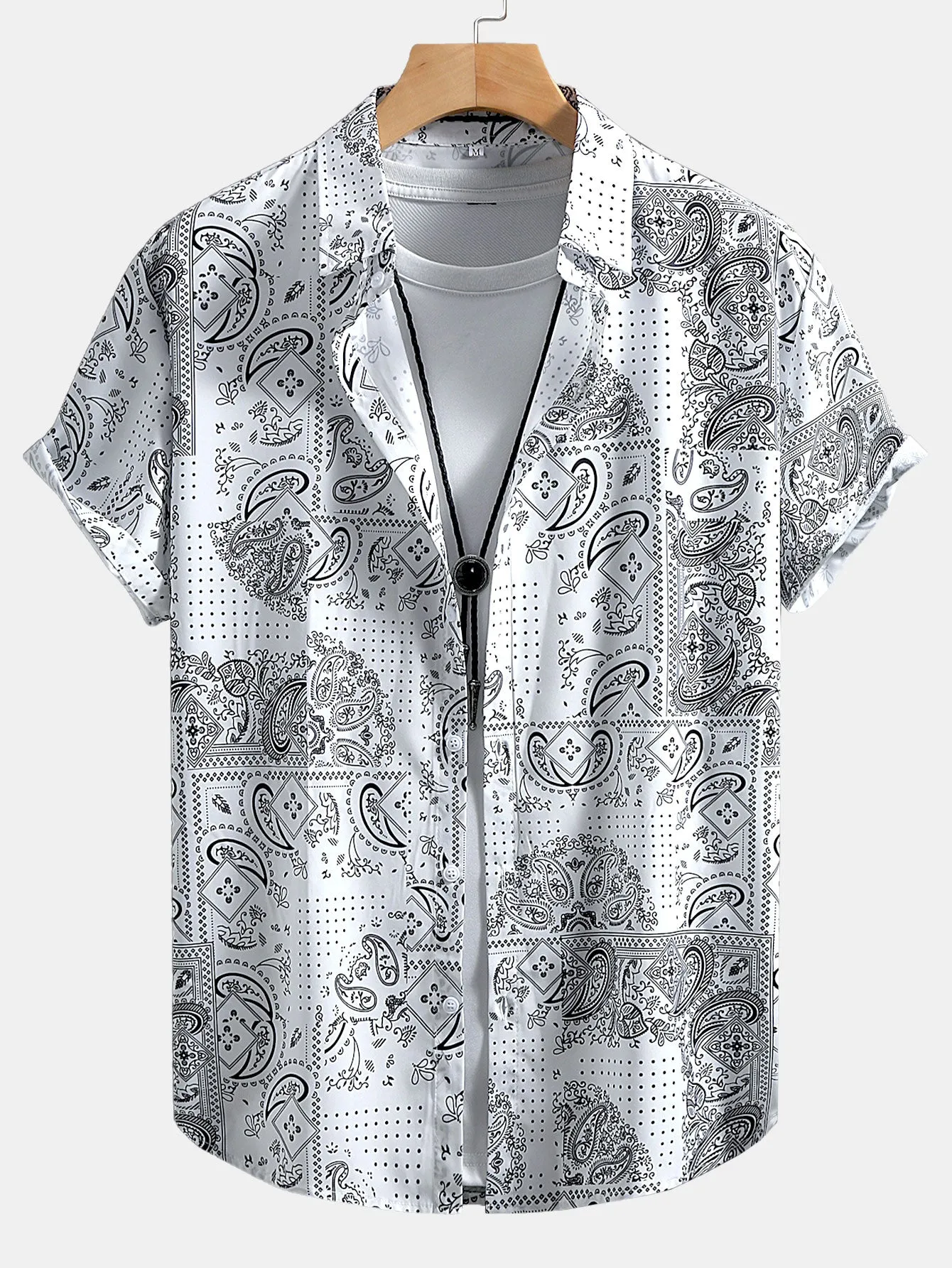 Paisley Button Up Shirt sold by Hoooyi