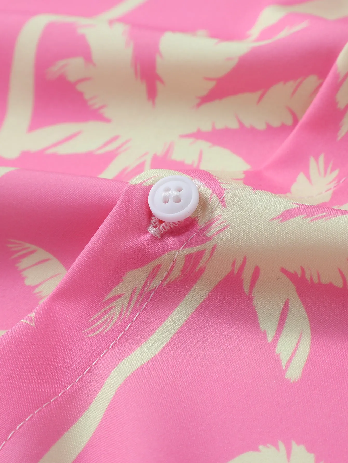 Palm Tree Print Button Up Shirt sold by Hoooyi product image thumbnail 4