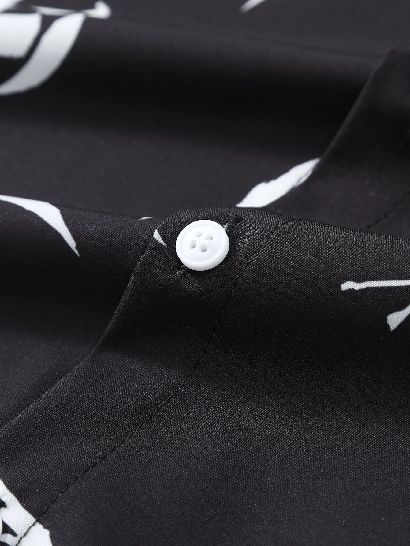 Bamboo Leaves Print Button Up Shirt sold by Hoooyi product image thumbnail 4