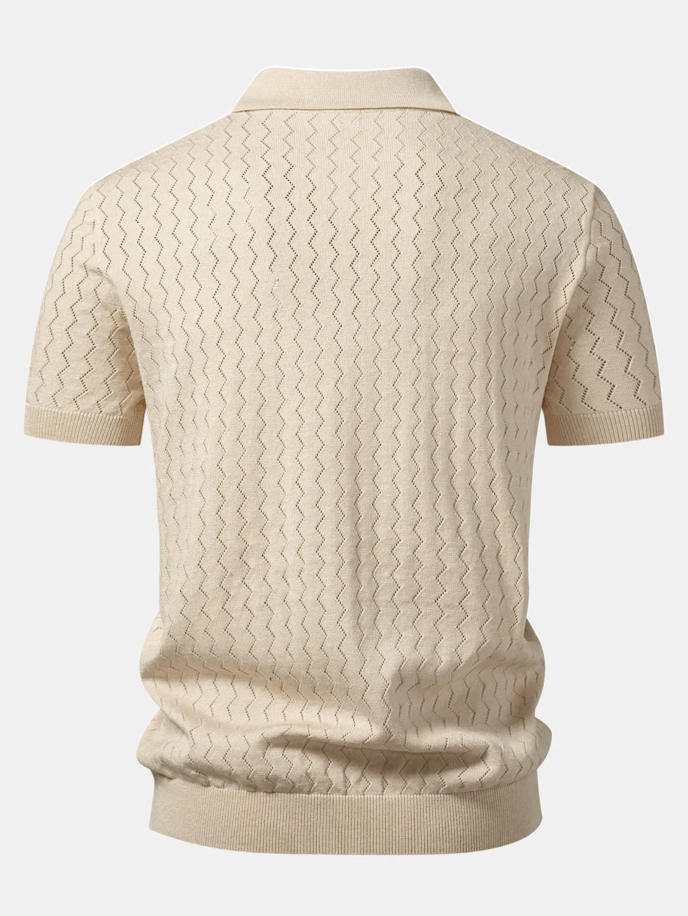 Zig Zag Open Knit Polo sold by Hoooyi product image thumbnail 2