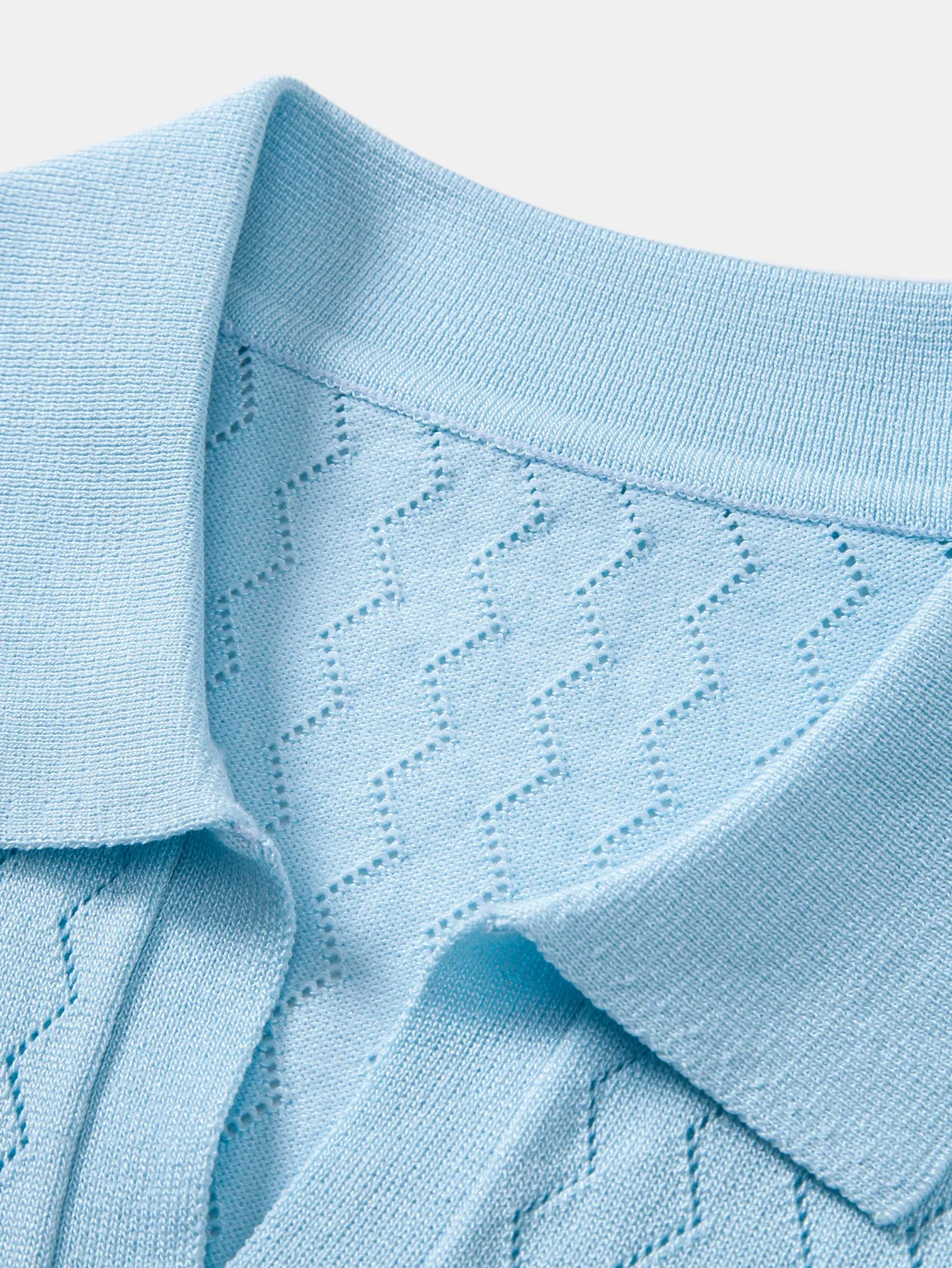 Zig Zag Open Knit Polo sold by Hoooyi product image thumbnail 5