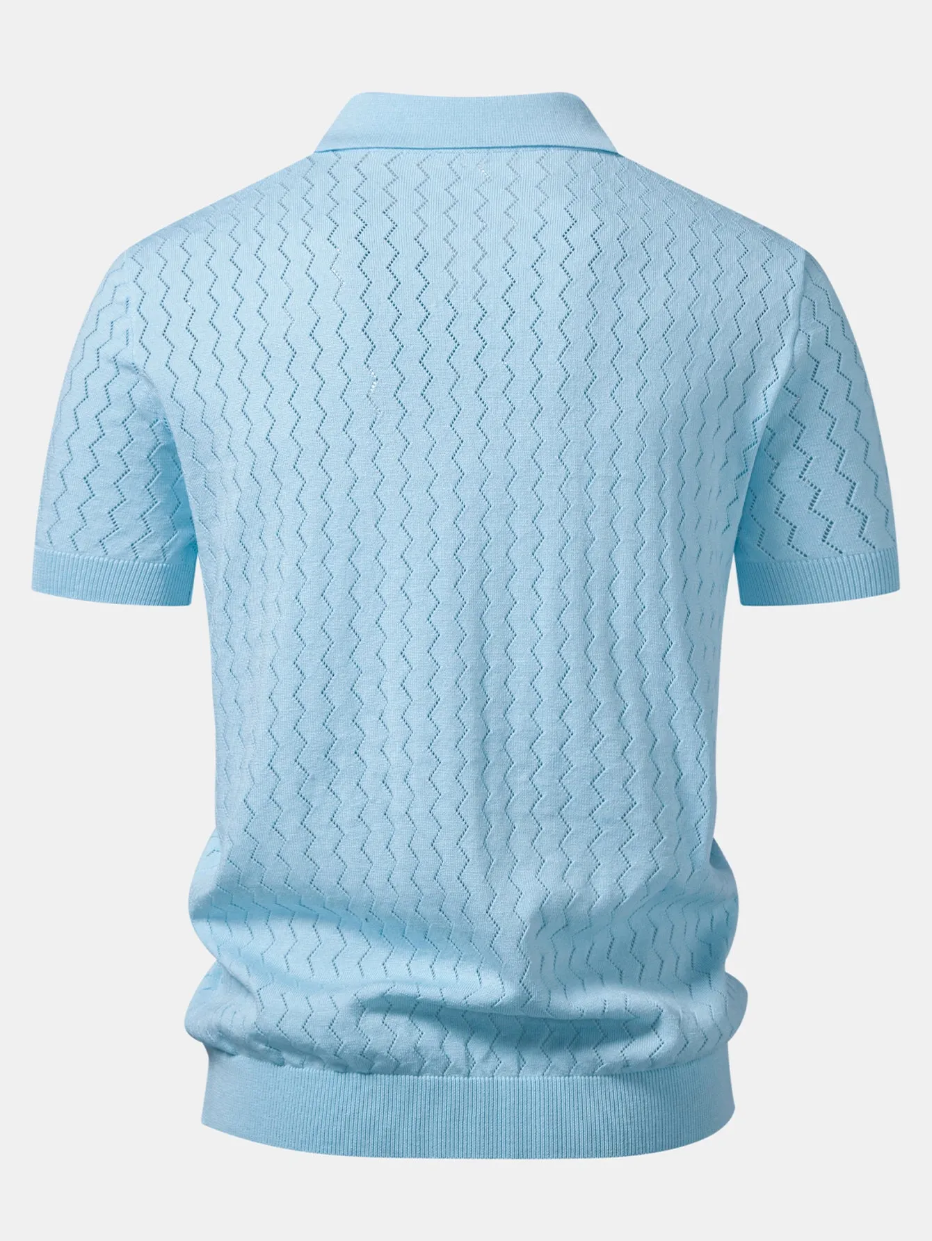 Zig Zag Open Knit Polo sold by Hoooyi product image thumbnail 4