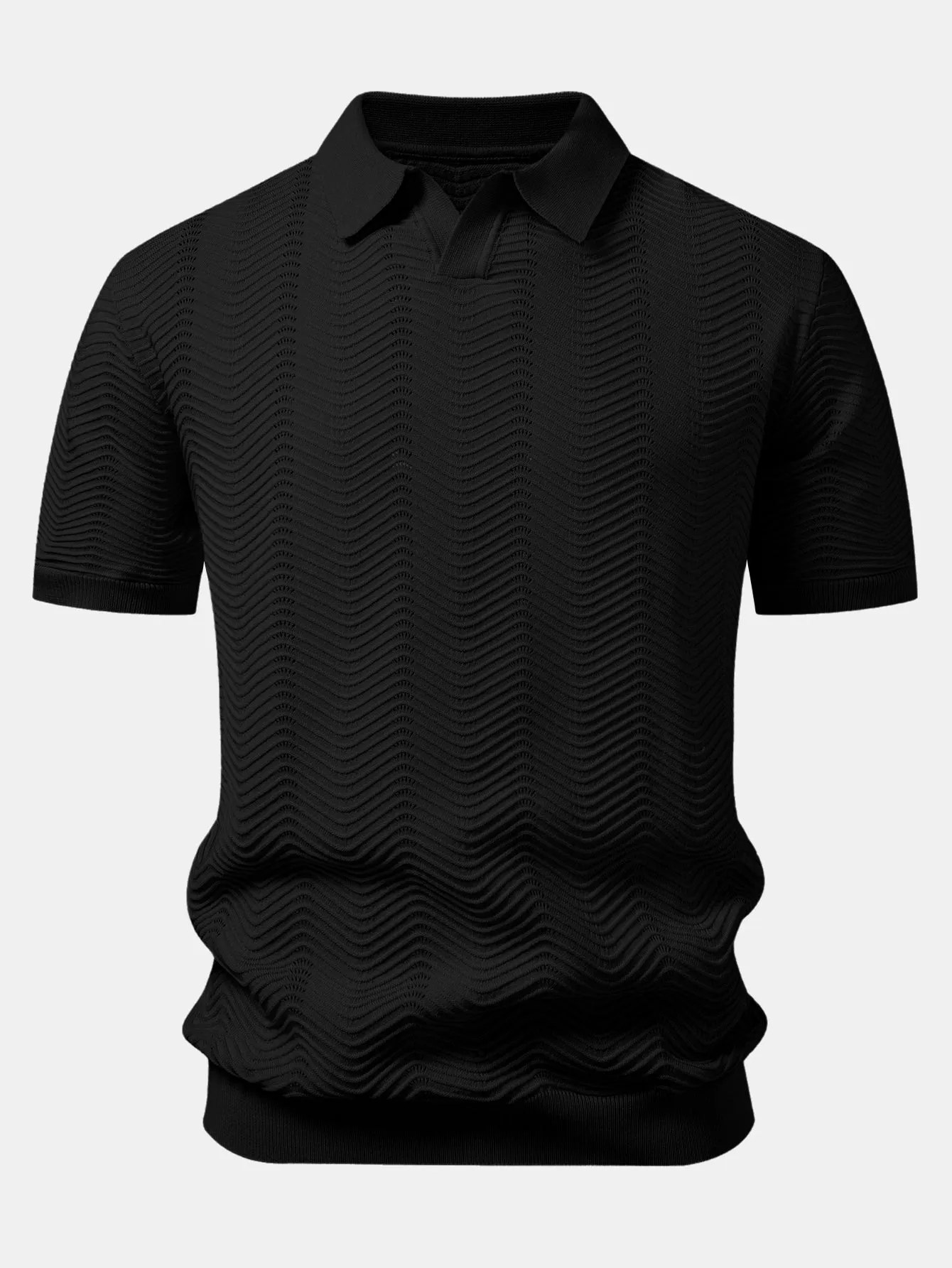 Wave Johnny Collar Knit Polo sold by Hoooyi product image thumbnail 5