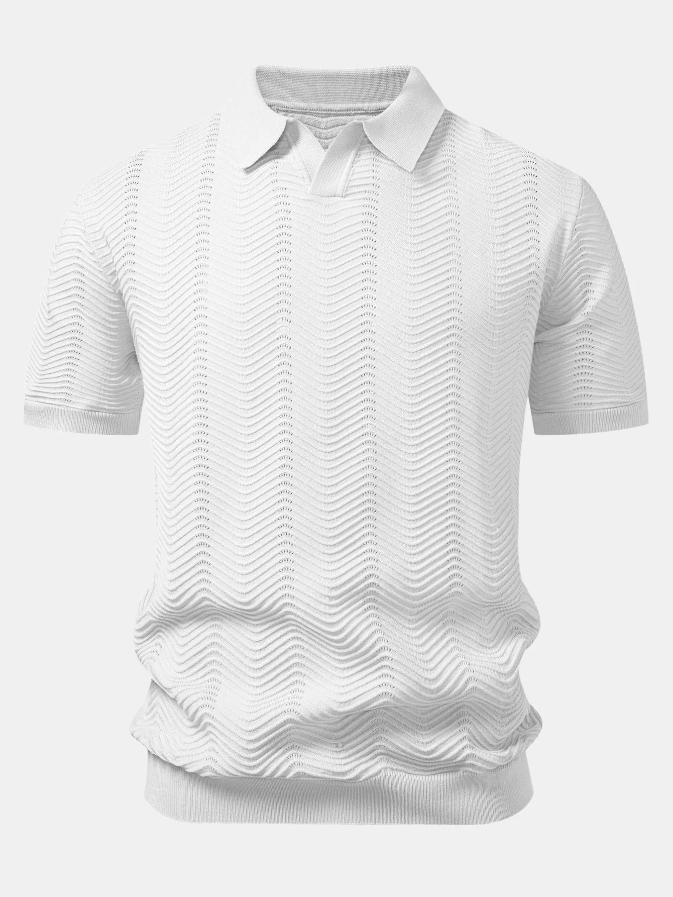Wave Johnny Collar Knit Polo sold by Hoooyi product image thumbnail 3