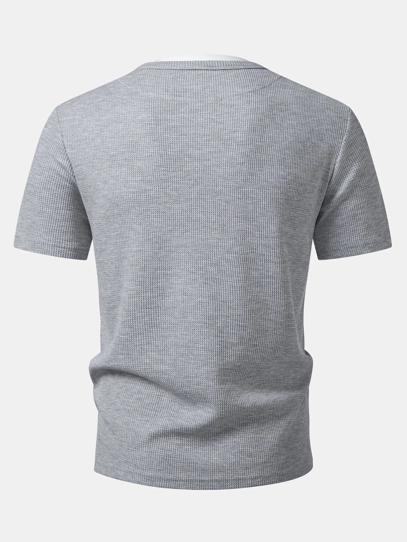 2 In 1 Waffle Henley Shirt sold by Hoooyi product image thumbnail 4