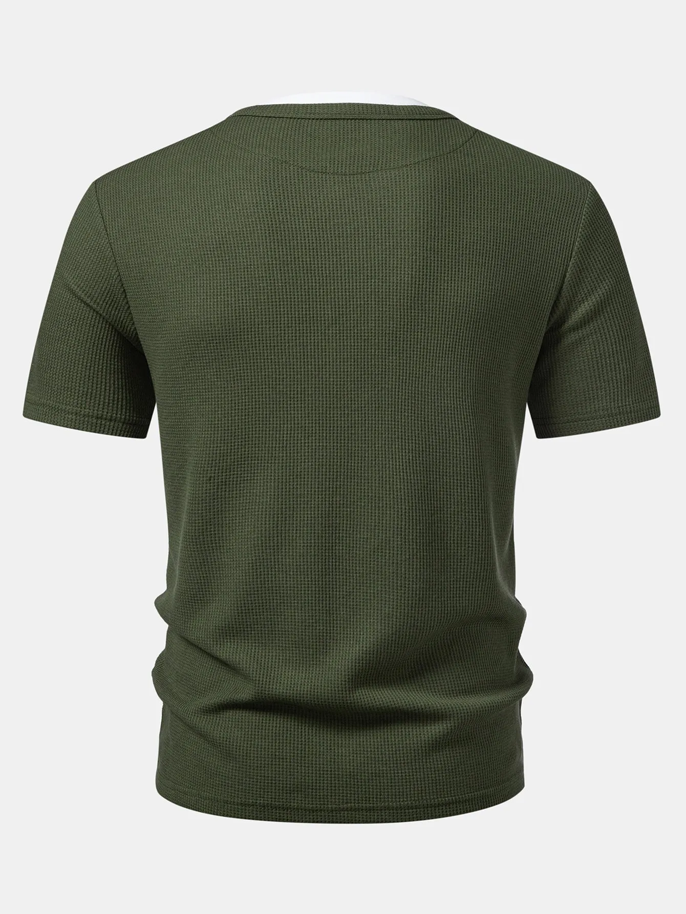 2 In 1 Waffle Henley Shirt sold by Hoooyi product image thumbnail 2