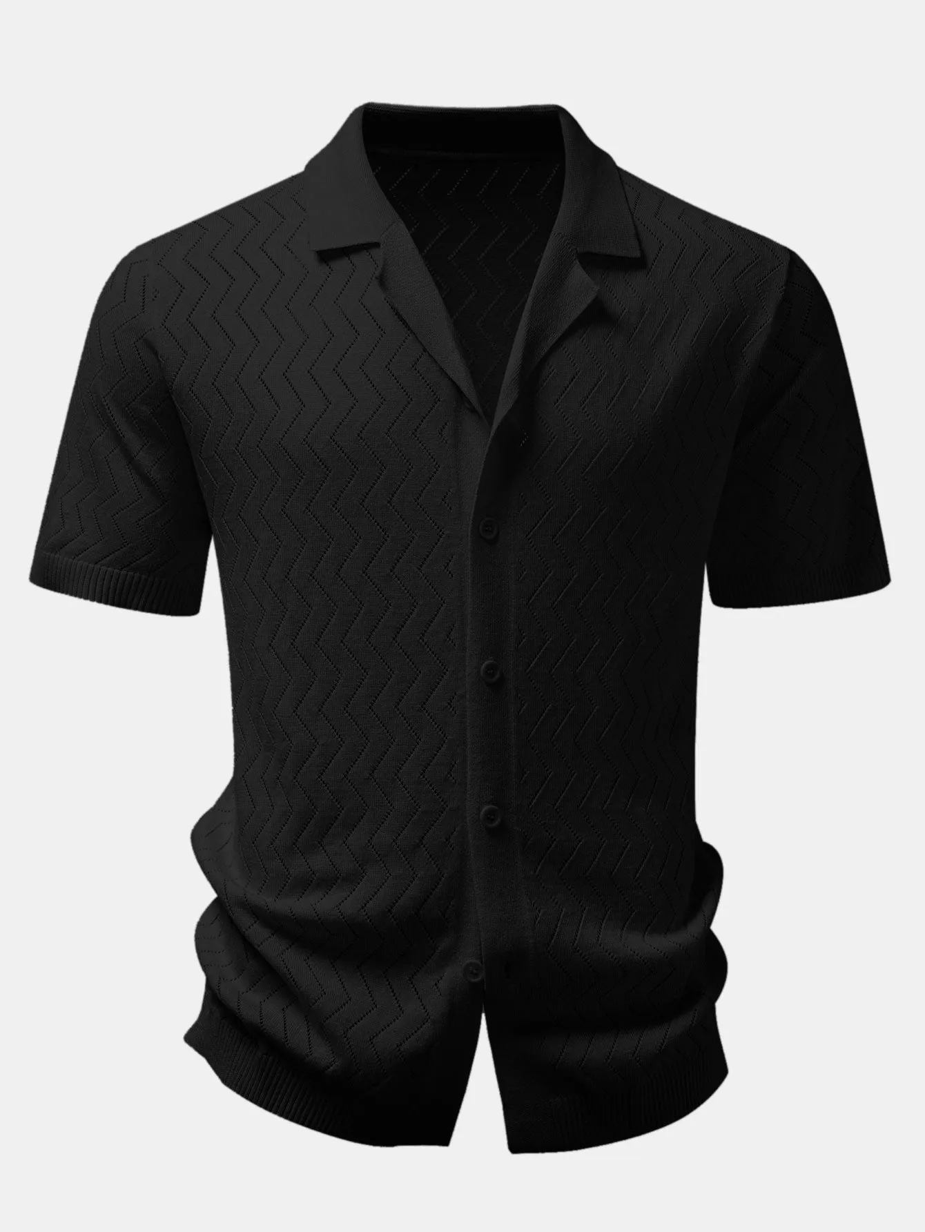 Zig Zag Open Knit Shirt sold by Hoooyi product image thumbnail 3