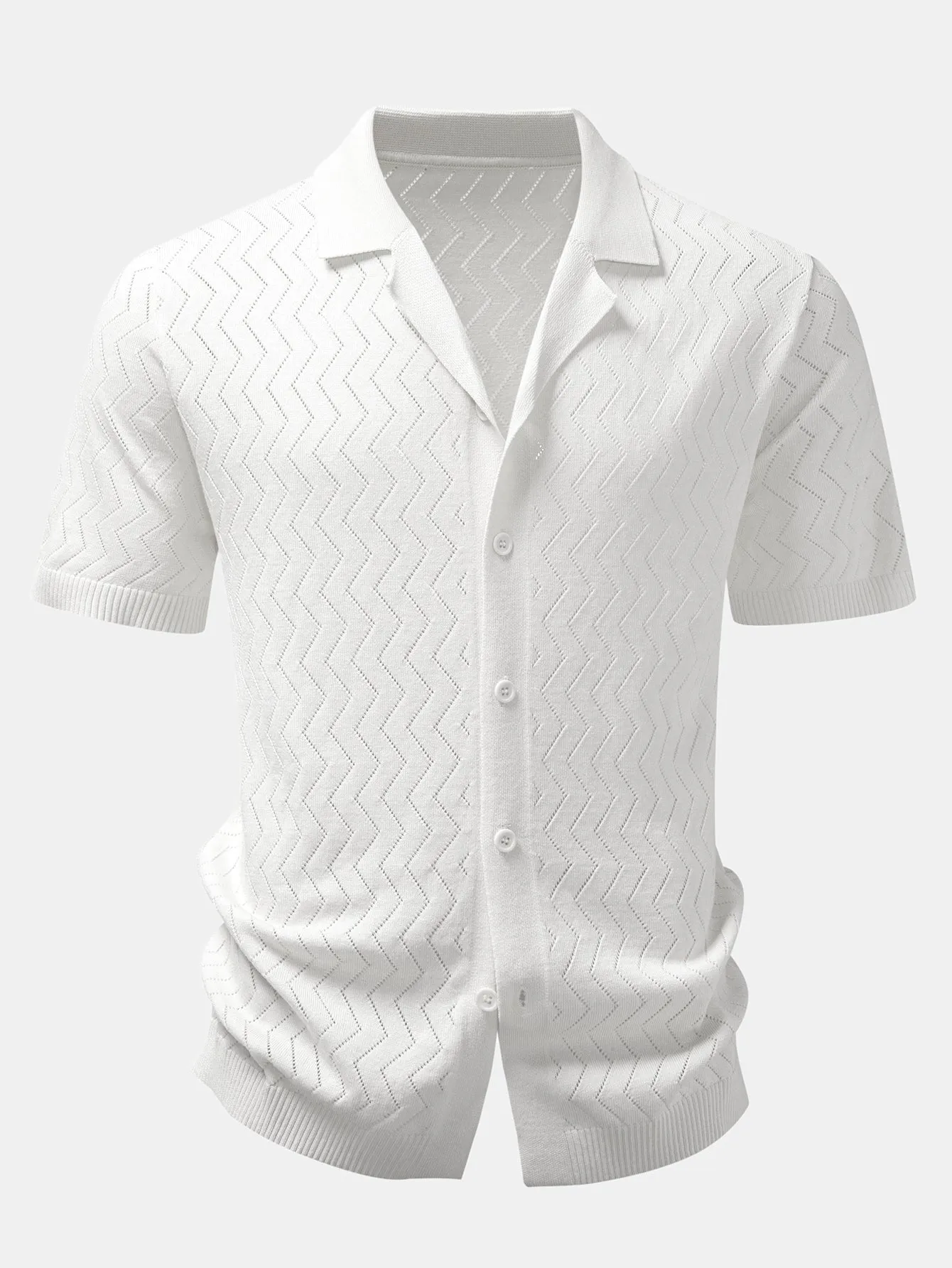 Zig Zag Open Knit Shirt sold by Hoooyi product image thumbnail 5
