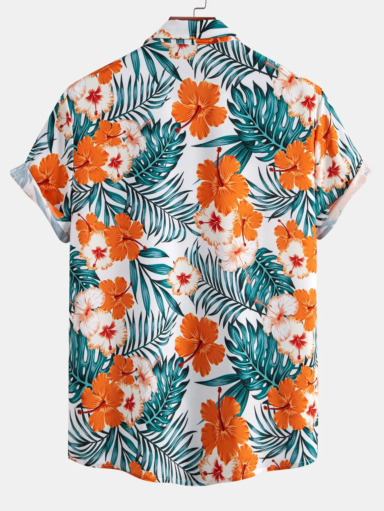 Tropical Flowers Print Button Up Shirt & Drawstring Swim Shorts sold by Hoooyi product image thumbnail 4